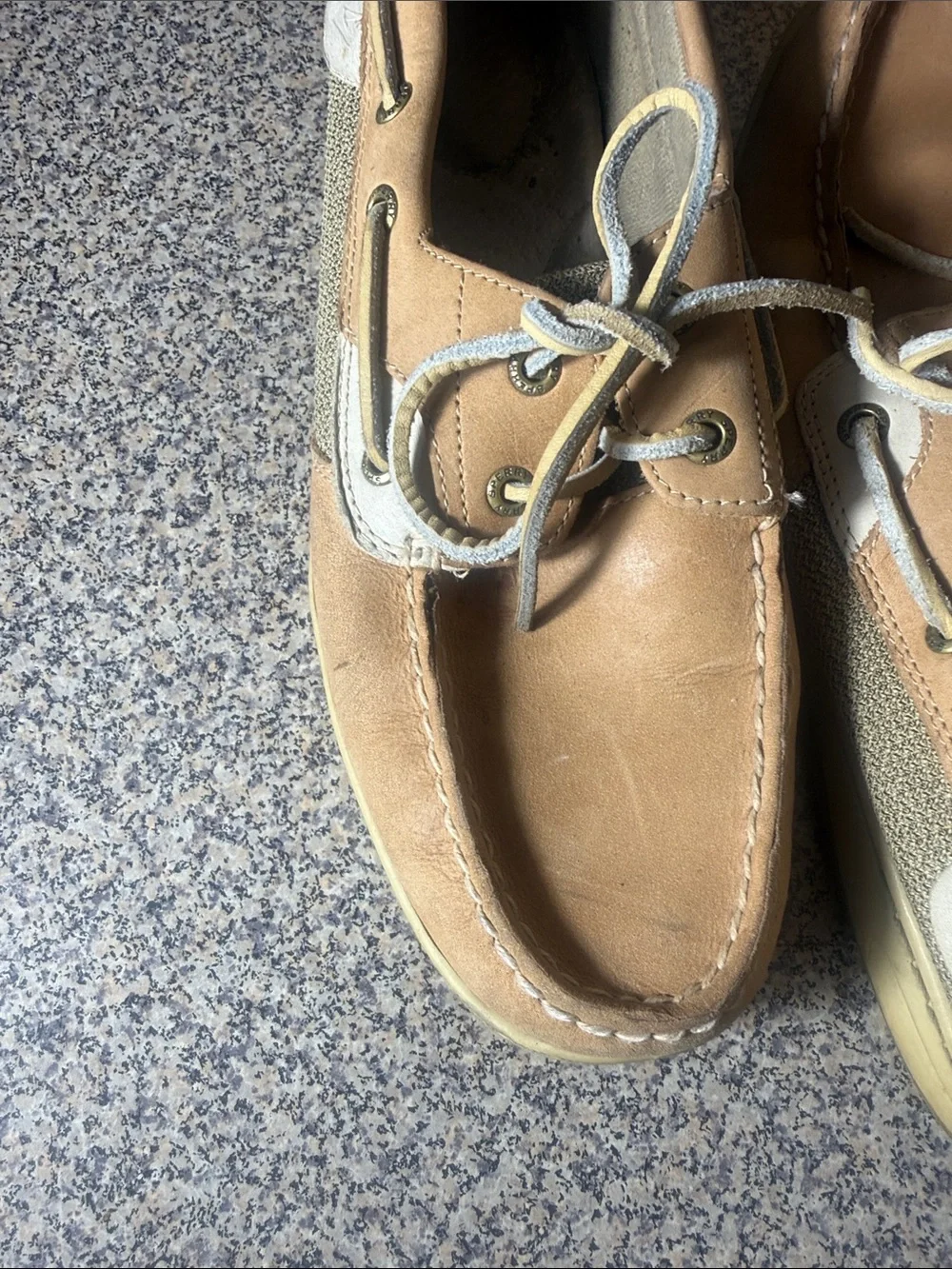 Sperry Two-Tone Brown and Light Gray Boat Shoes